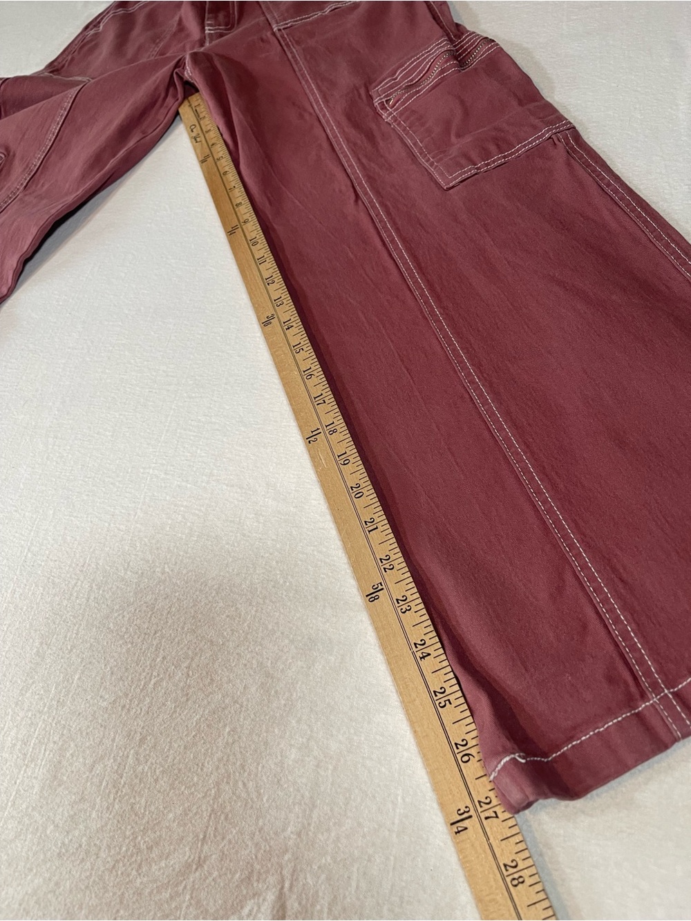 Rachel Paige Wide Leg Utility Cargo Pants in Dusty Rose Y2K Size M - Picture 12 of 14